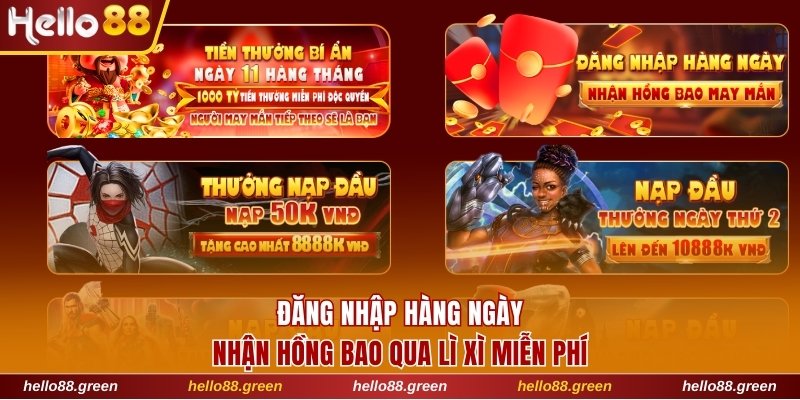 đăng nhập hàng ngày nhận hồng bao