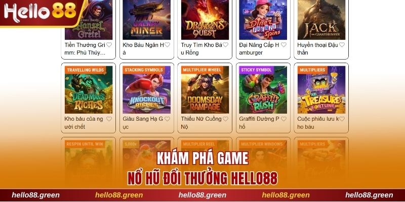 Khám phá game nổ hũ đổi thưởng Hello88