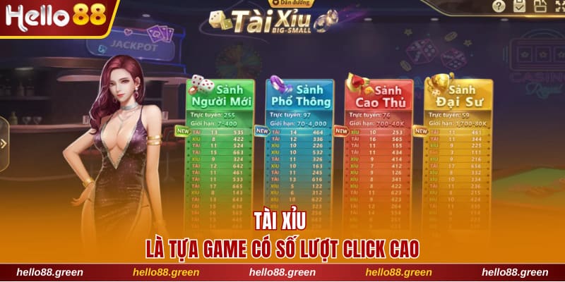 Tài xỉu là tựa game có số lượt click cao