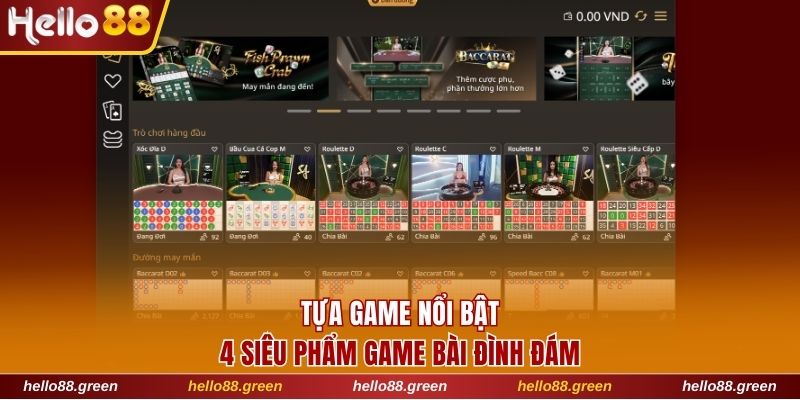 Top 4 siêu phẩm game bài đình đám nhất 
